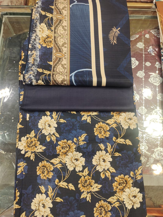 Linen Sequence EBM Shirt, Linen Print Dupatta, Linen Dyed Trouser